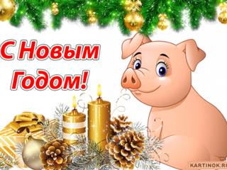Новогодняя картинка со свиньёй