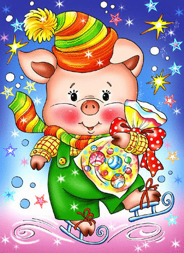 Новогодние открытки год свиньи