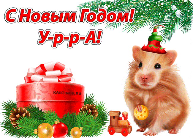 Открытка Поздравления с новым годом Крысы