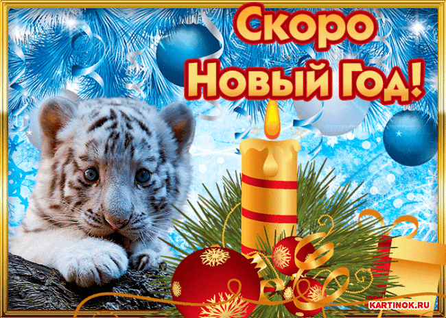 Чудесная открытка скоро новый год тигра - Открытки Тигра 2022