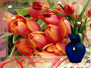 Картинка с тюльпанами к празднику 8 марта