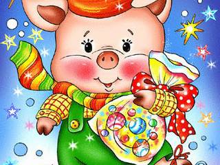 Новогодние открытки год свиньи