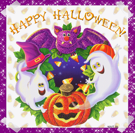 Гиф открытка на Хэллоуин