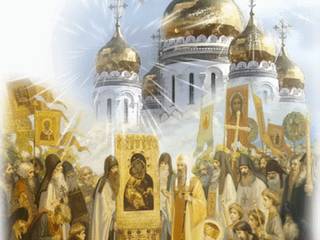 Церковная картинка с Владимирской иконой